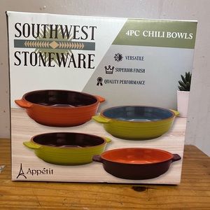 Southwest stoneware  4pc Chili bowls